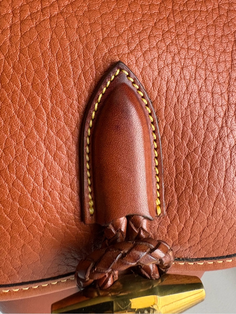 Dooney & Bourke awl British Tan Leather mini Outback Square Crossbody Bag - Picture 12 of 16